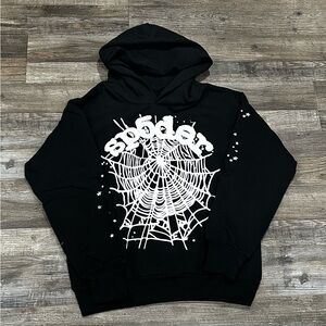 Spider Web Design Black Hoodie